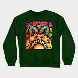 Sunburst Floral Mandala Crewneck Sweatshirt